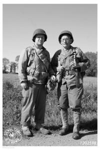 Antoine Noslier with his friend Marcel Bertrand at a WW2 Reenactment ceremony