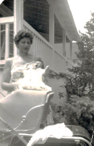 Mom and Sandra Aug 5, 1955 Age 1 month Wildwood